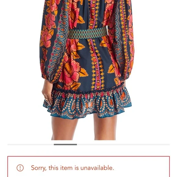 Farm Rio Ainika sparkle teal puff sleeve mini dress - Picture 4 of 7